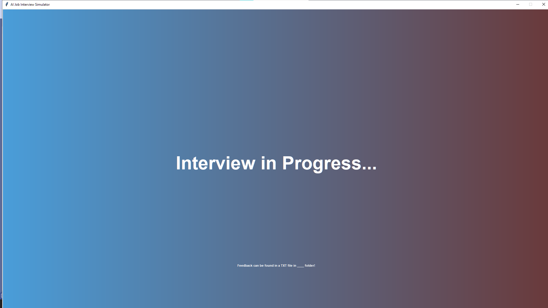 Interview page of AI Job Interviewer