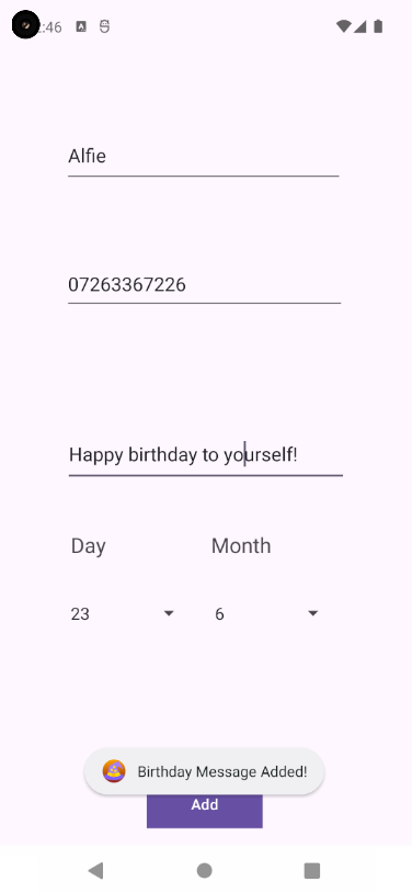 Add birthday page of Wishwizard
